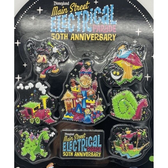 Disney Parks Mickey Main Street Electrical Parade 50th Anniversary 8 Magnet Set - Picture 4 of 4